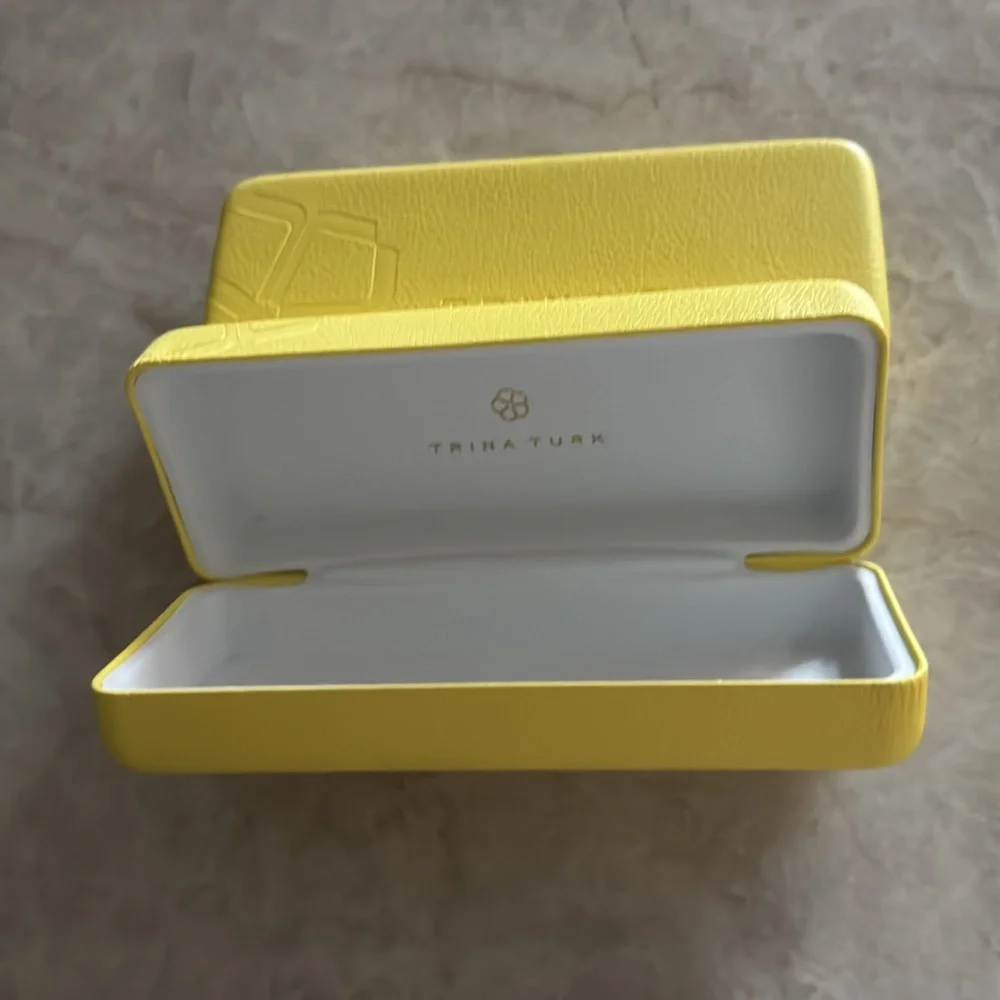 Lot of 2 Trina Turk Lemon‎ Yellow Eyeglass Clamshell Cases